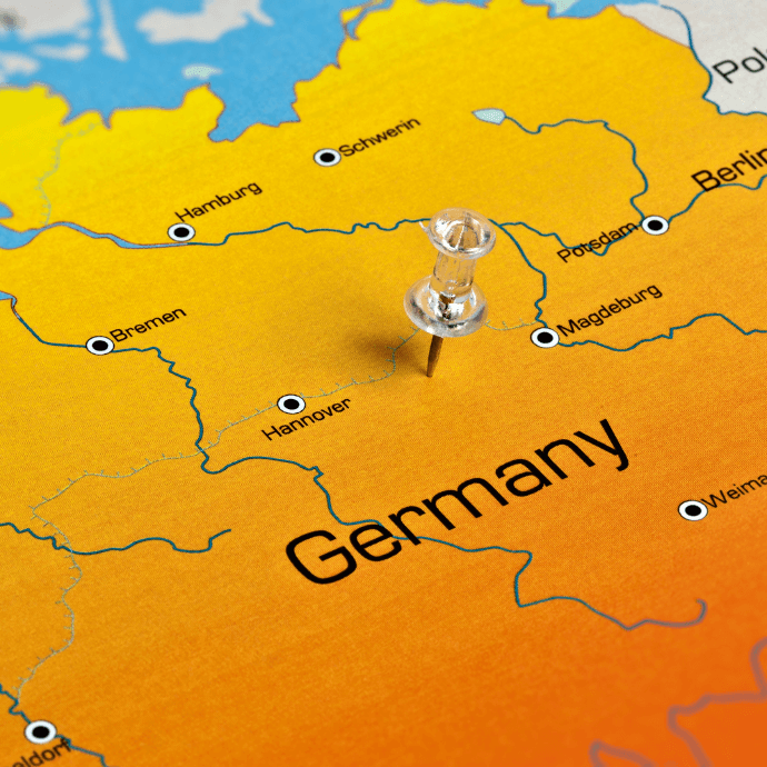 Map of Germany illustrating intra-community supplies of goods and EU VAT reporting obligations